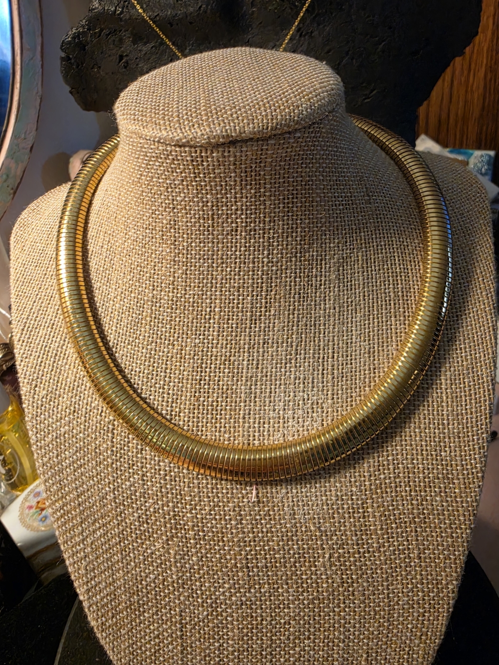 Monet Gold-Tone Ribbed Collar Necklace